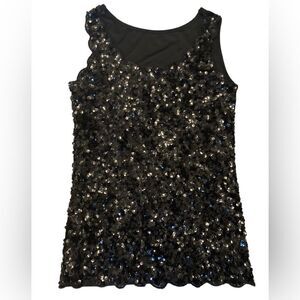 Black sequins tank top Small